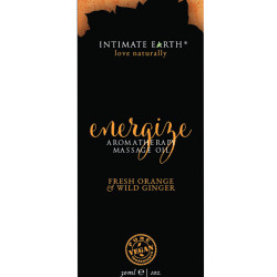 Intimate Earth Energize Massage Oil Foil - 30ml Orange & Wild Ginger