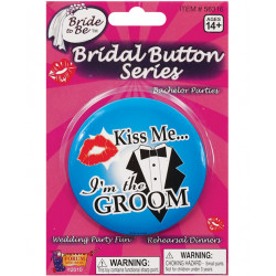 Kiss Me I'm The Groom Button