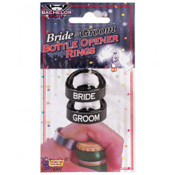 Bachelor Party Bride & Groom Bottle Opener Rings - Pack Of 2