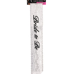 Bride To Be Lace Sash - White