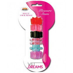 Wet Dreams Pleasure Stars Jelly Cock Rings (6 Pack)