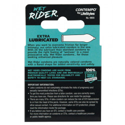 Contempo Wet Rider Extra Lubricated Condom Pack - Pack Of 3